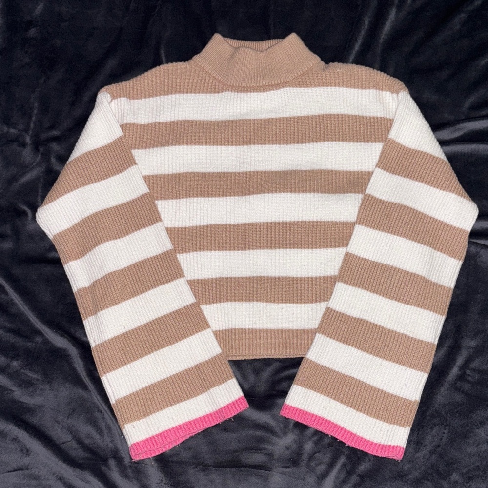 Sincerely Jules Tan and Cream Knit Sweater